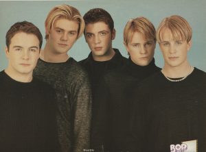 Westlife No Authority teen magazine pinup clipping Bop black sweater pix
