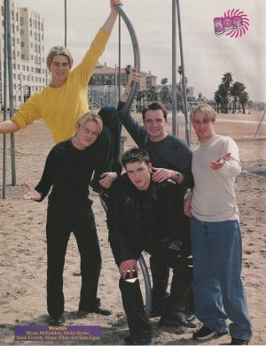 Westlife teen magazine pinup clipping Bop sand playground hunks