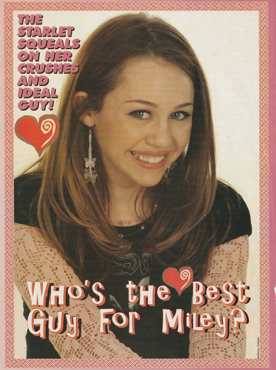 Miley Cyrus teen magazine pinup clipping young best guy for Miley earring Pix