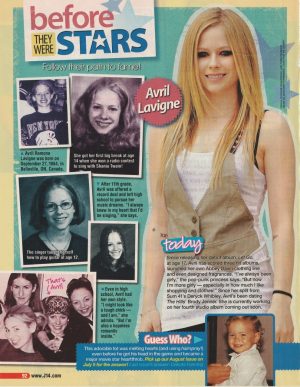 Avril Lavigne teen magazine pinup clipping Before they were stars Yearbook photos class J-14 Pix Vintage