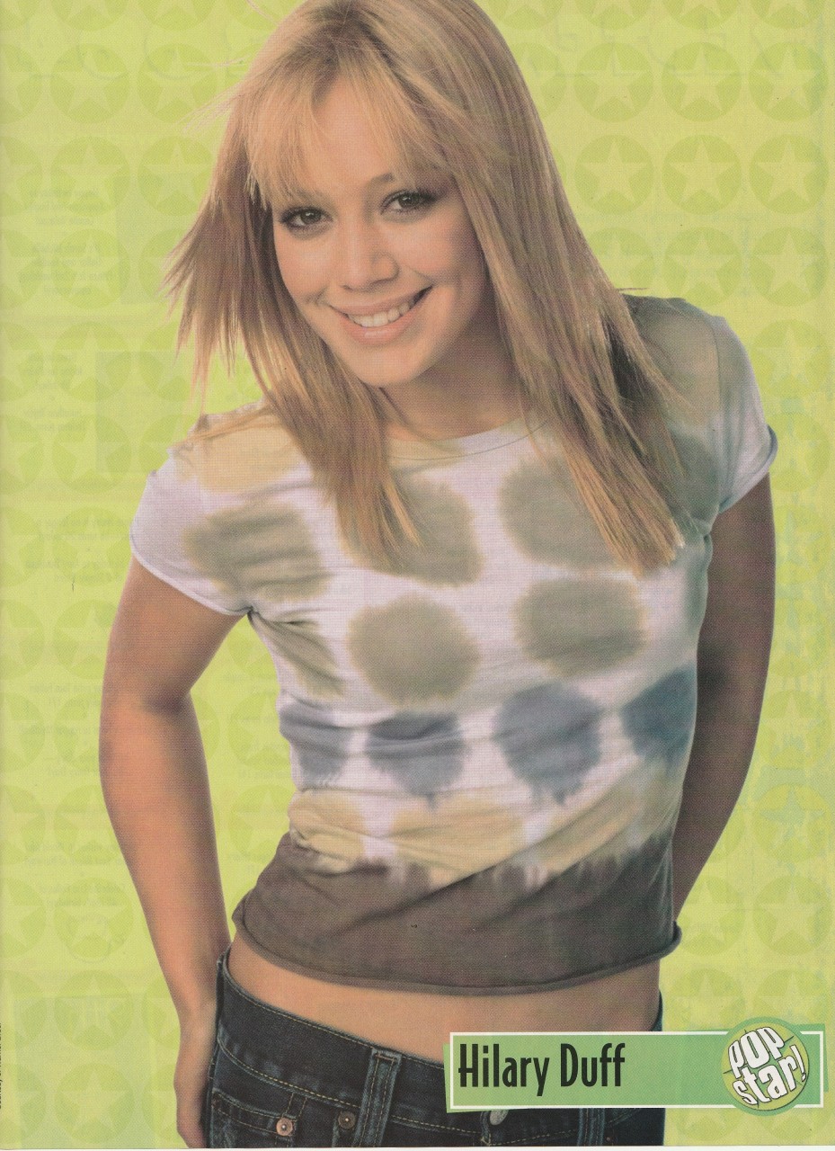 Hilary Duff teen magazine pinup clipping Lizzie Mcguire green shirt Pop Star teenager pix