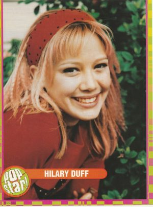 Hilary Duff teen magazine pinup clipping Lizzie Mcguire age 12 young red shirt Pop Star Pix