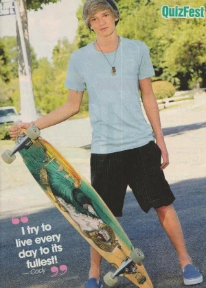 Cody Simpson teen magazine pinup clippings cutting shorts skateboard vintage pix