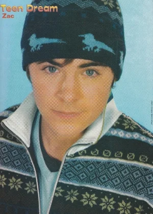 Zac Efron teen magazine pinup clipping Teen Dream beanie Collectible HSM Pix