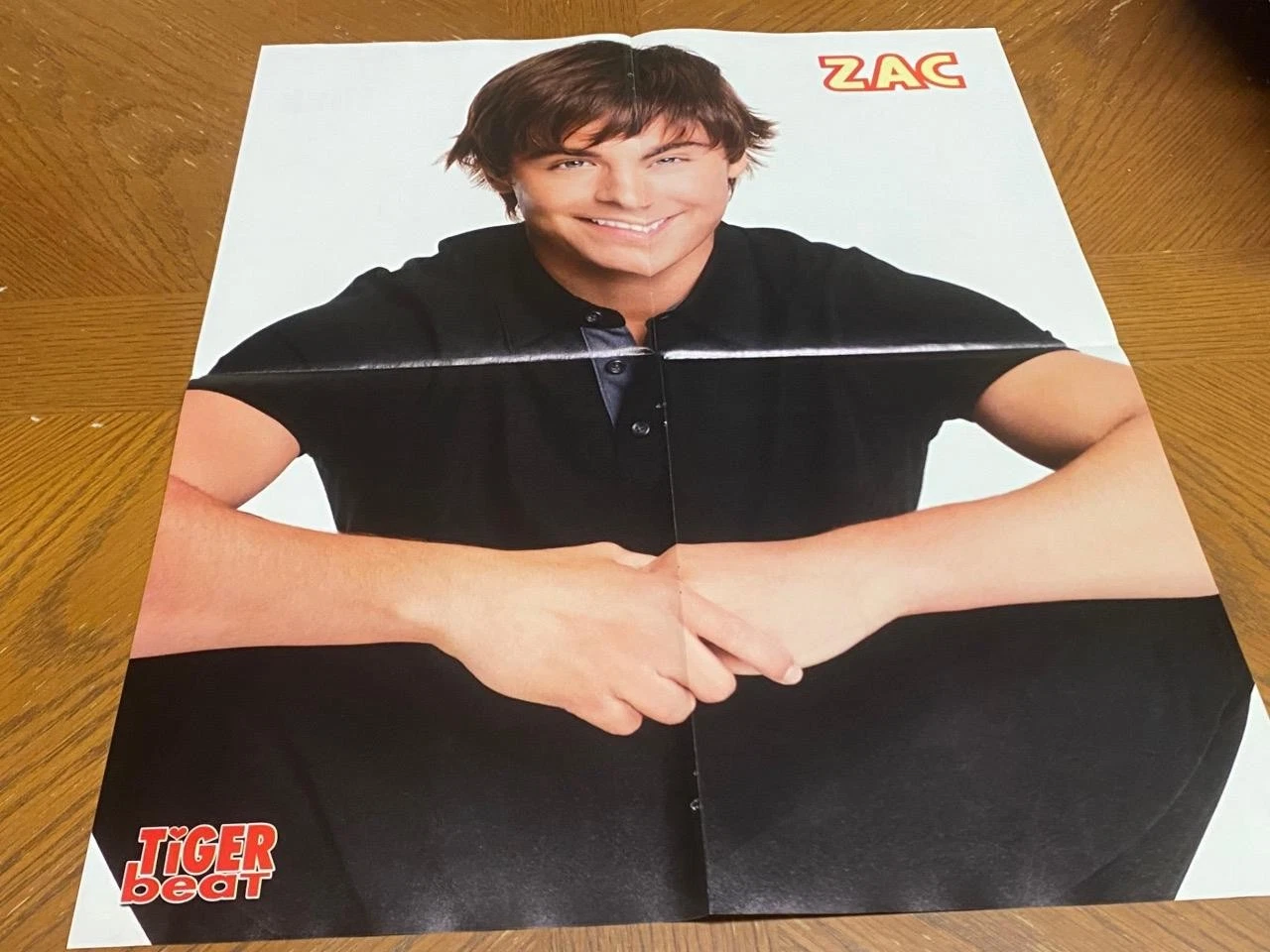 Zac Efron Nick Jonas teen magazine poster clipping foldout black shirt modeling