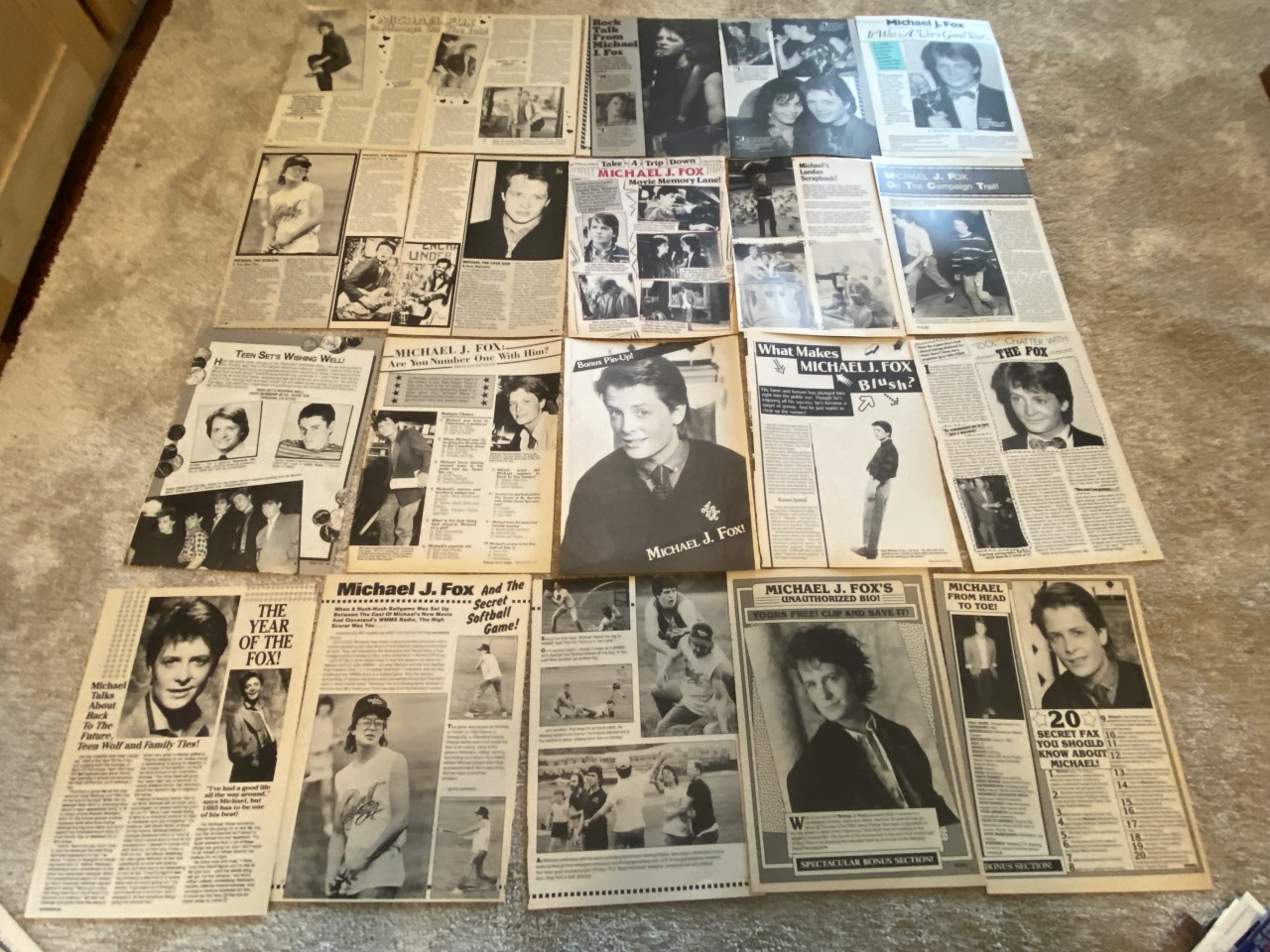 Michael J. Fox teen magazine pinup poster clippings lot 16 mag Bop Teen Beat Pix - Image 3