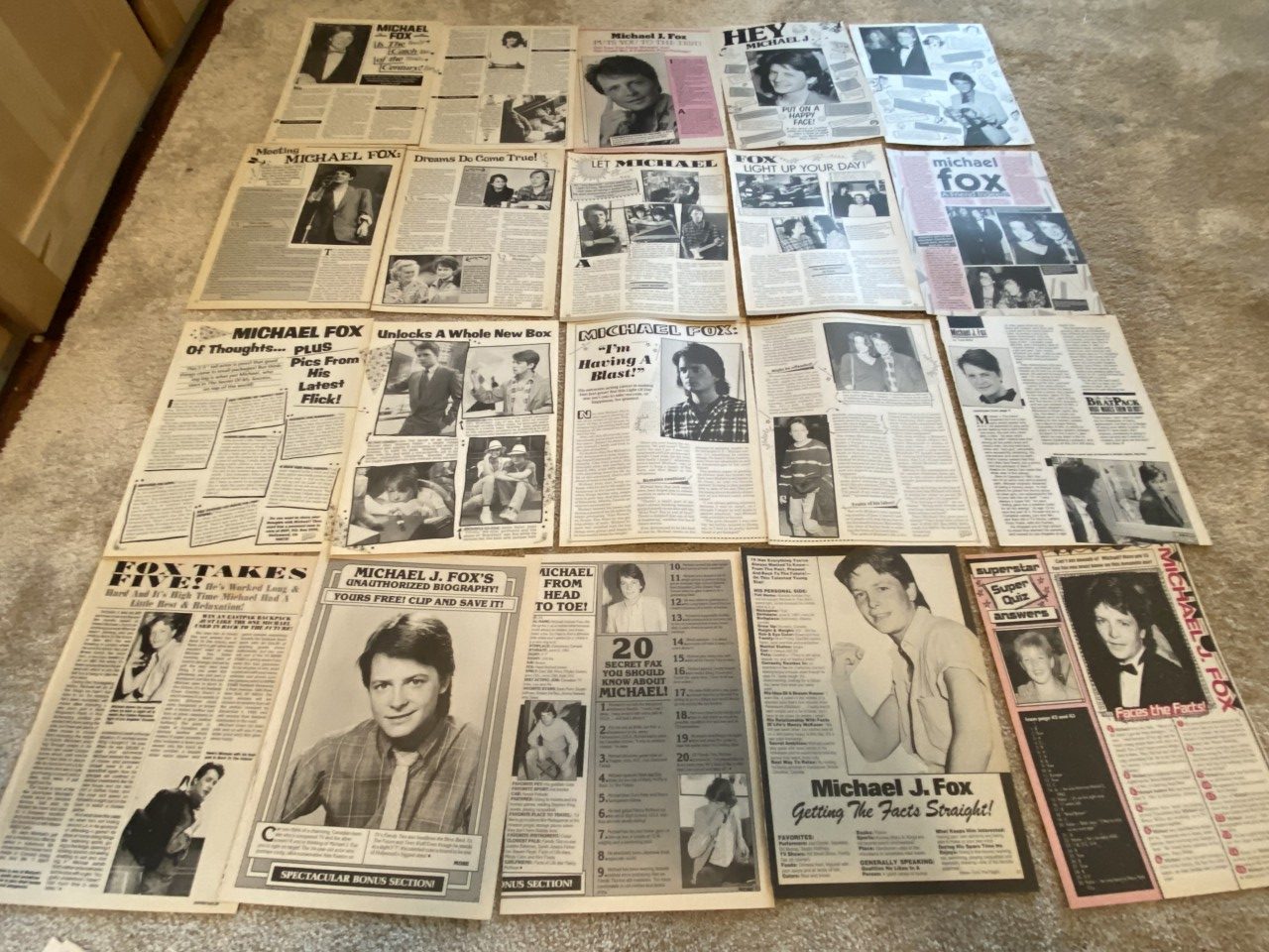 Michael J. Fox teen magazine pinup poster clippings lot 16 mag Bop Teen Beat Pix - Image 2