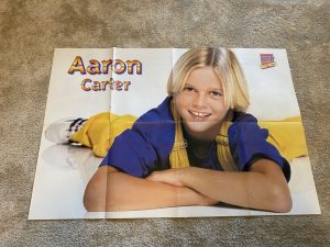 Aaron Carter The Boyz teen magazine poster clippings modeling overalls shirtless