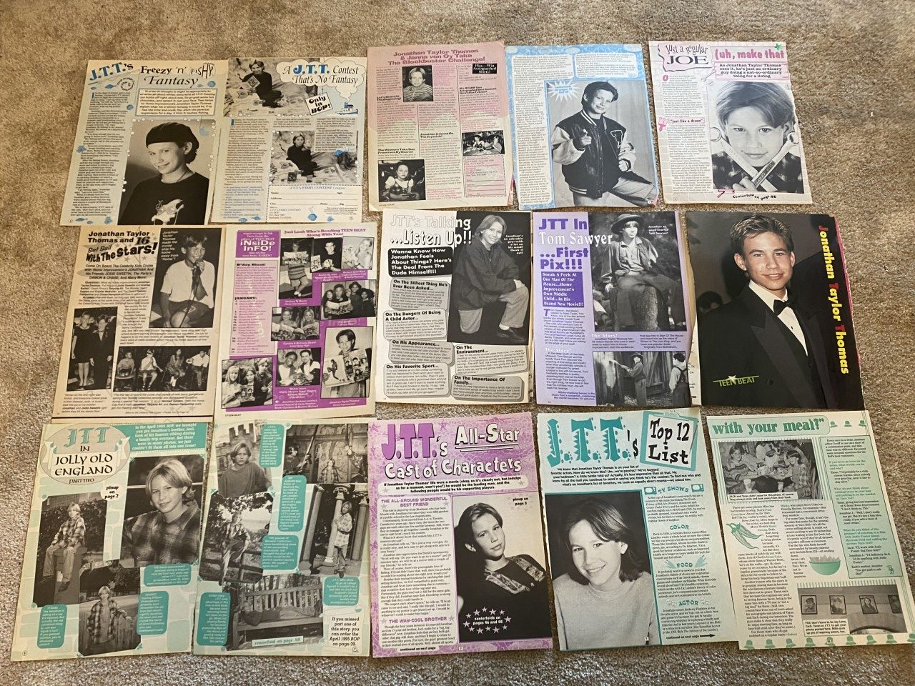 Jonathan Taylor Thomas teen magazine pinup poster clippings lot Bop cuttings JTT - Image 2