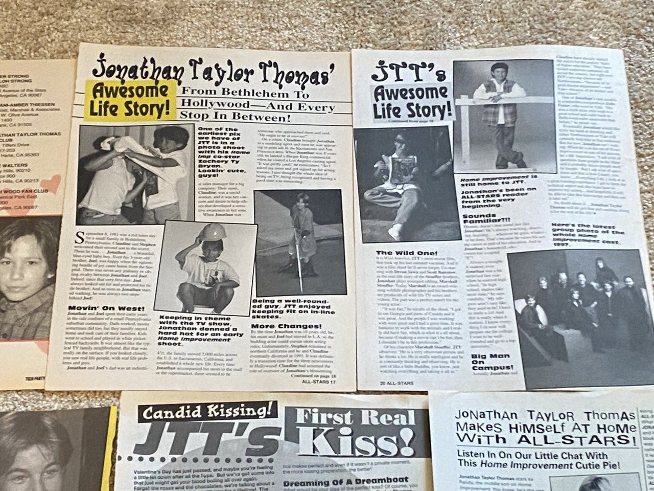 Jonathan Taylor Thomas teen magazine pinup poster clippings lot Bop cuttings JTT - Image 5