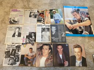 Luke Perry teen magazine pinup poster clippings lot Bop cutting 90210 Rip Beat