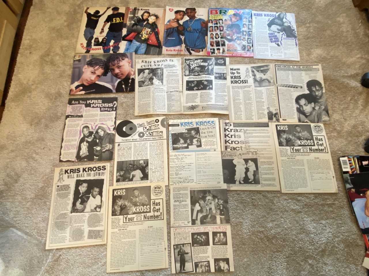 Kris Kross teen magazine pinup poster clippings lot Bop cutting Rappers jeans