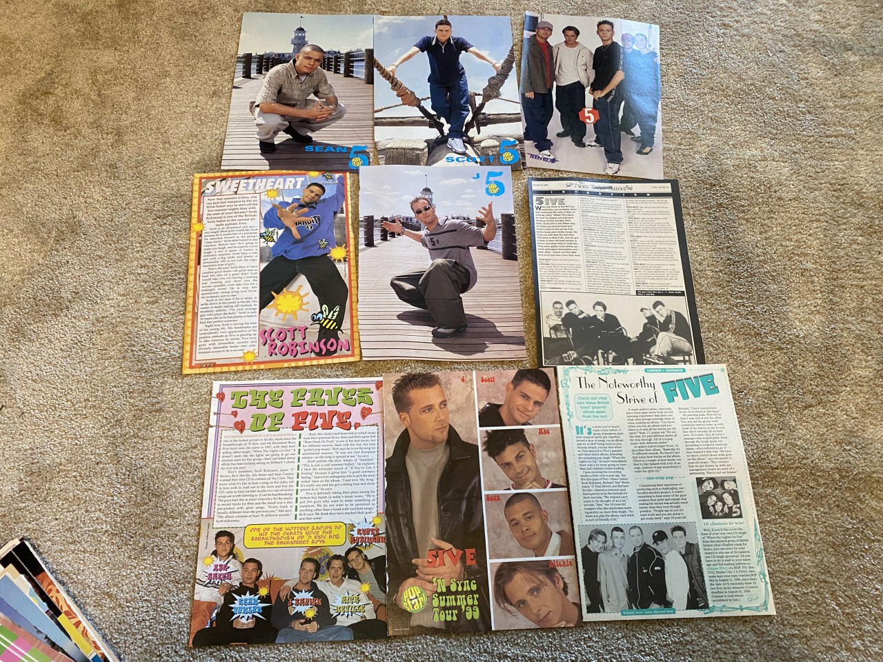 Five boyband 5 teen magazine pinup poster clippings lot Bop cutting Abs Scott - Image 2