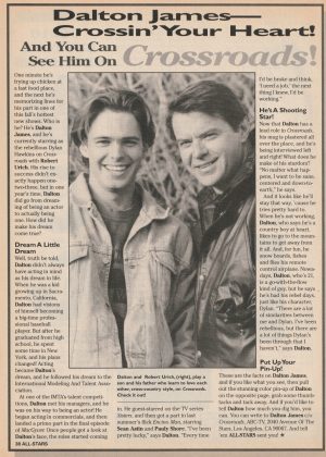 Dalton James teen magazine pinup clipping cutting Crossroads Pix Teen Beat