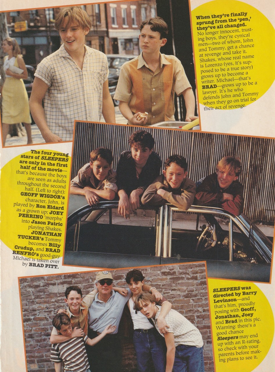 Brad Renfro Geoff Wigdor Jonathan Tucker teen magazine pinup clipping Sleepers