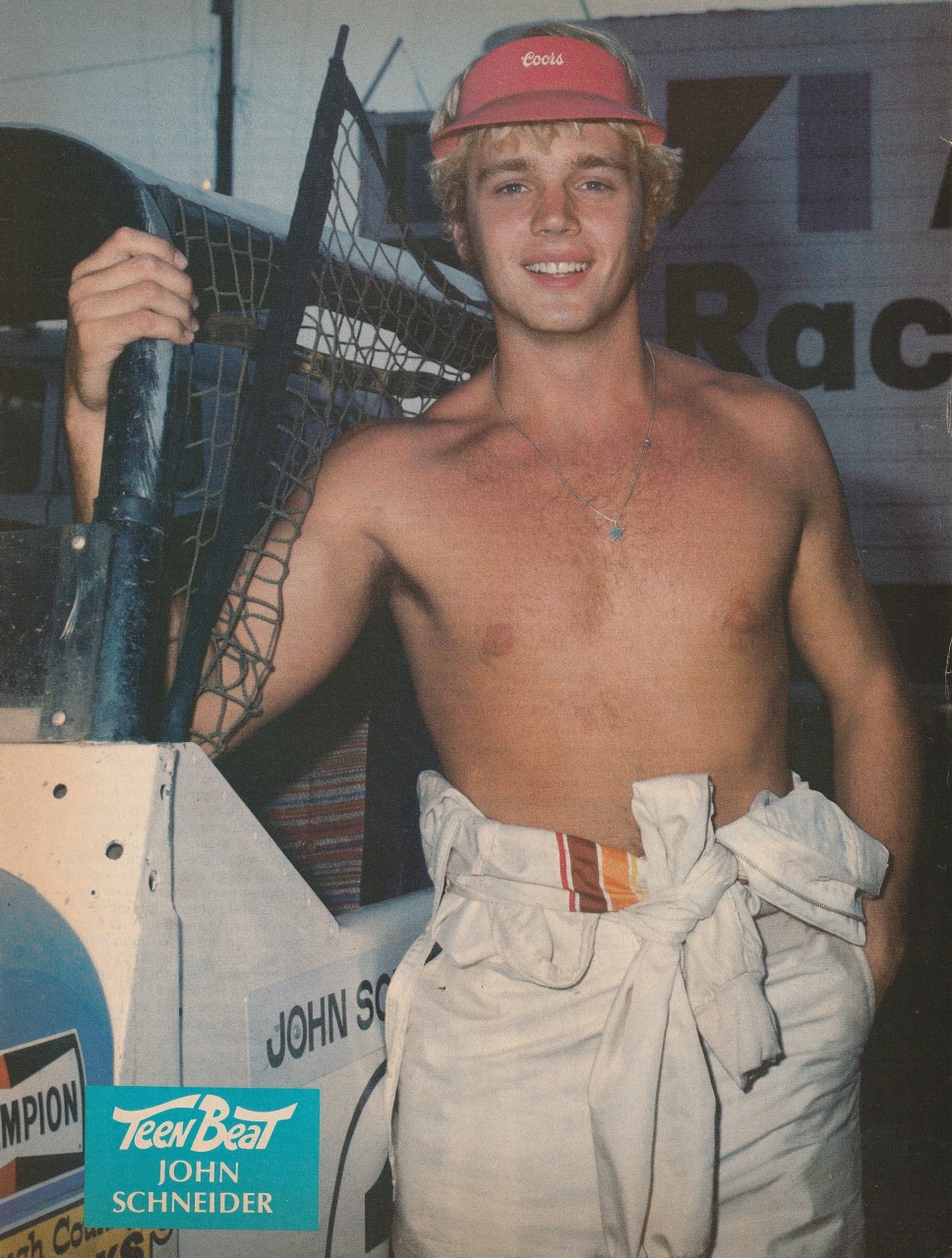 John Schneider teen magazine pinup clipping cutting vintage Shirtless fishing