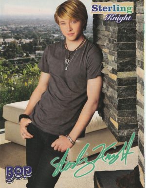 Sterling Knight teen magazine pinup clipping brick wall arms teenager Bop Pix