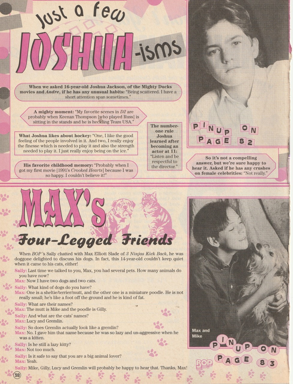 Max Elliott Slade Joshua Jackson Christian Oliver teen clipping 4 Legged Friends