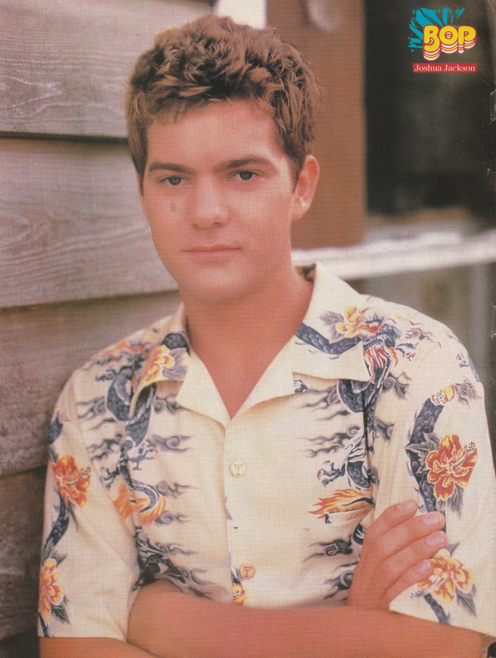 Joshua Jackson teen pinup clipping older Dawsons Creek Pacey crossed arms Bop
