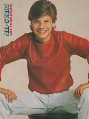 Jay Ferguson Jason Hervey teen magazine pinup clipping legs open red shirt Rare
