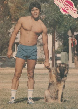 Erik Estrada teen magazine pinup clipping shirtless blue shorts Superstar Pix