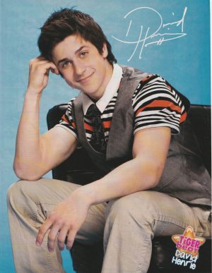 David Henrie teen magazine pinup clipping vintage black chair Tiger Beat Pix