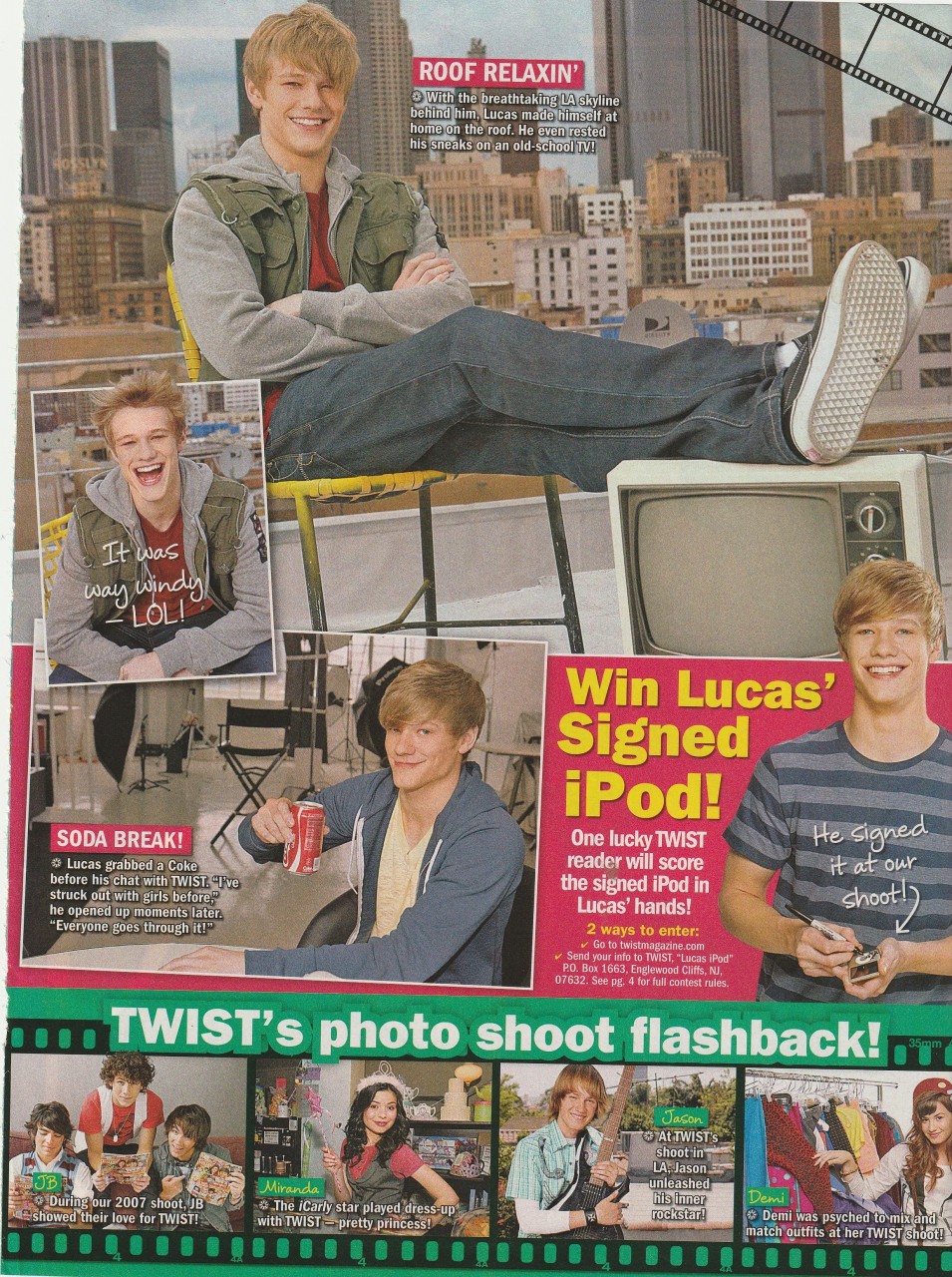David Henrie Lucas Till teen magazine pinup clipping vintage red shirt Pix Twist - Image 2