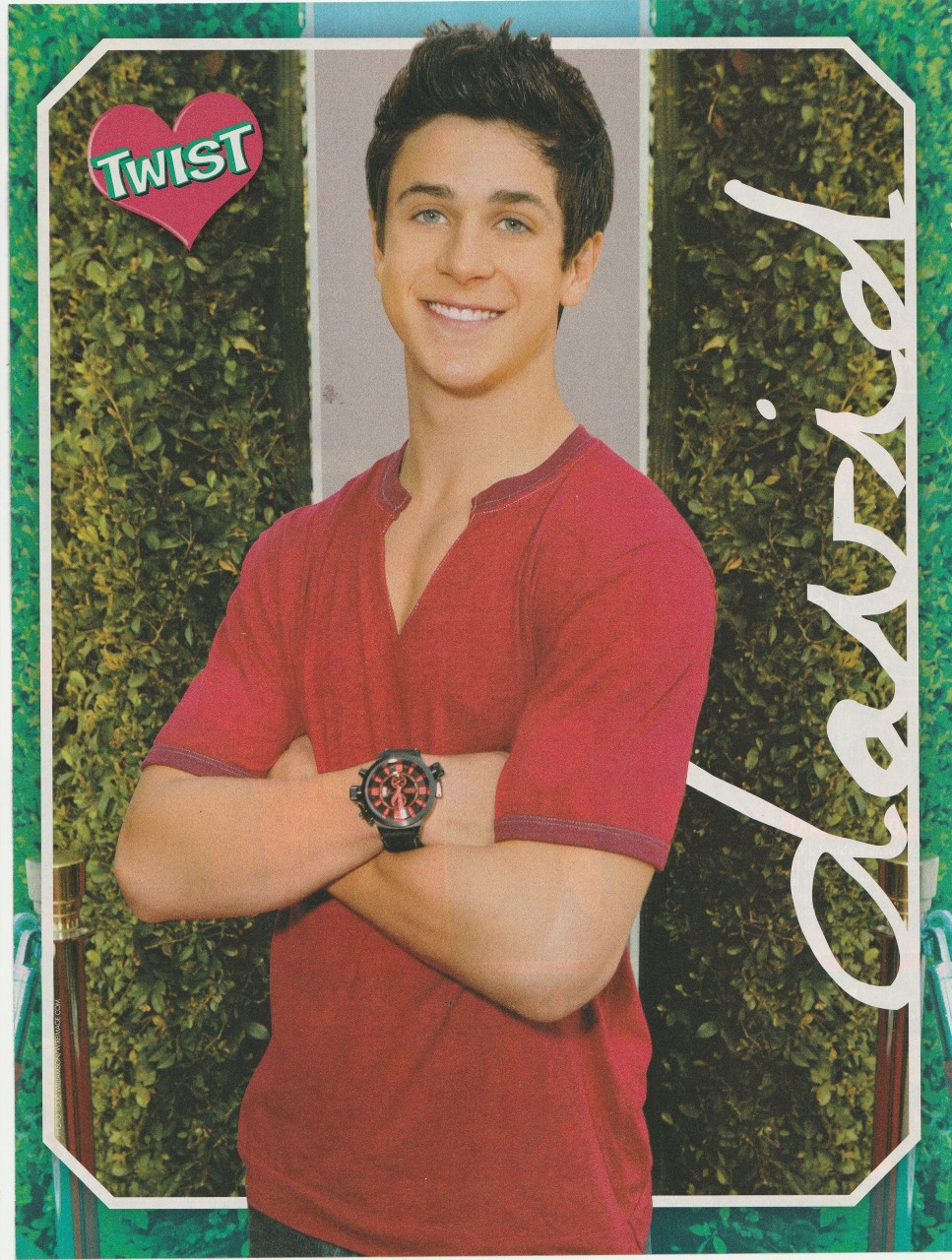 David Henrie Lucas Till teen magazine pinup clipping vintage red shirt Pix Twist