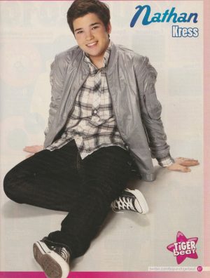 Nathan Kress teen magazine pinup clipping disney star I Carly black jeans actor