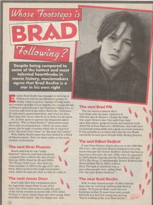 Brad Renfro teen magazine clipping vintage Footsteps Child Star 90's Rare Bop