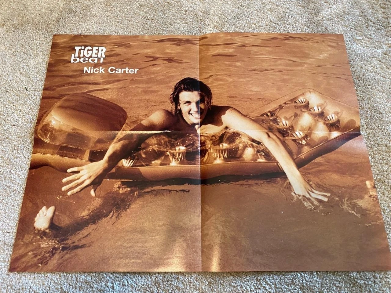 Nick Carter Nsync teen magazine poster clippings Barefoot Shirtless pool BSB