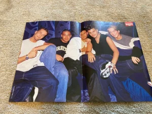 Five 5 teen magazine poster clippings cutting fold out Smash Hits blue couch pix