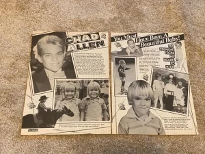 Chad Allen teen magazine pinup clipping baby pics Hip Hop pre teen Pix Teen Beat