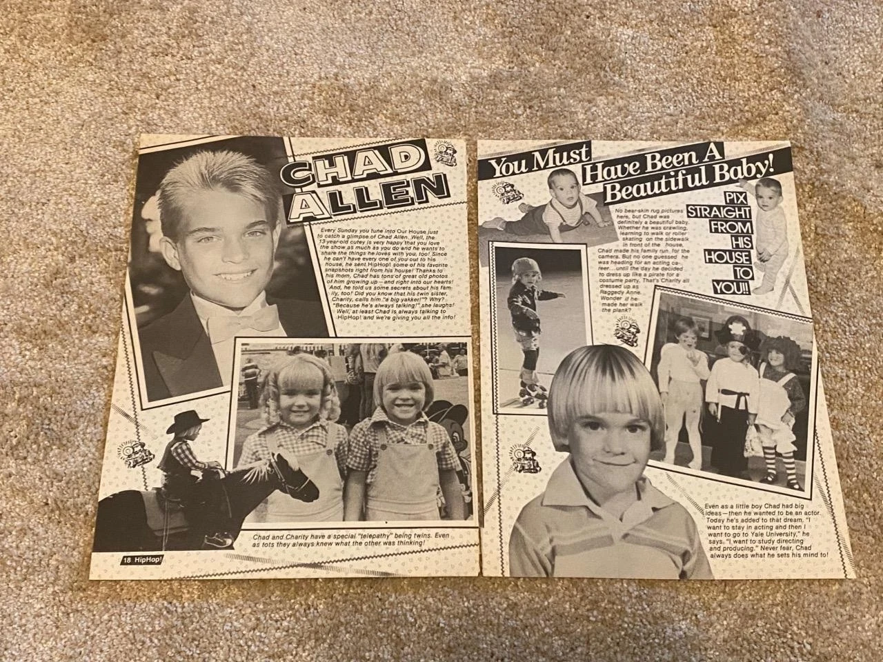 Chad Allen teen magazine pinup clipping baby pics Hip Hop pre teen Pix Teen Beat