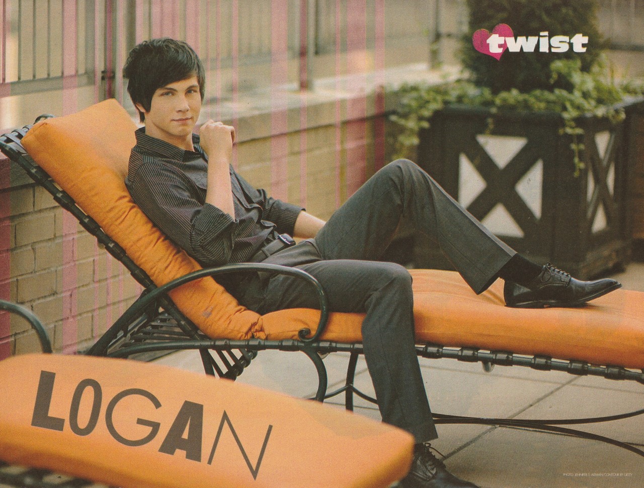 Logan Lerman Demi Lovato teen magazine pinup clipping dressed up slacks pix