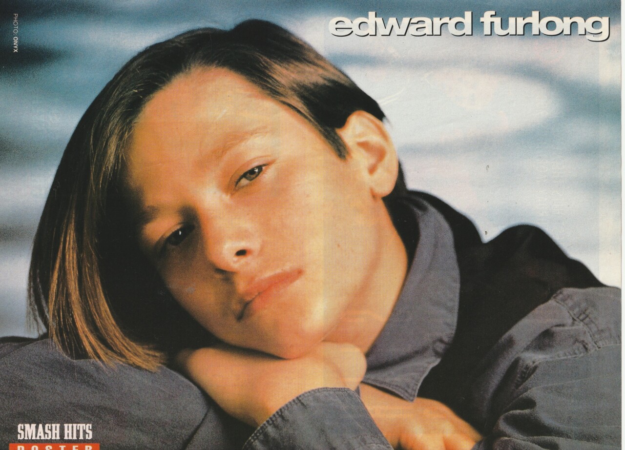 Edward Furlong teen magazine pinup clipping 90's tired Smash Hits child star pix
