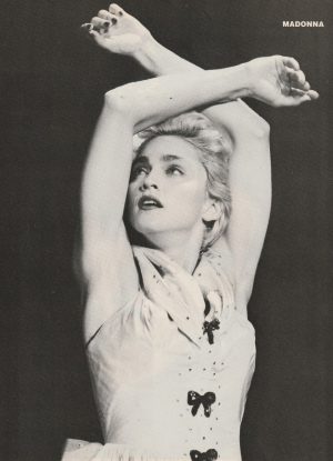 Madonna Brian Robbins teen magazine pinup clipping hands above head pix 80’s
