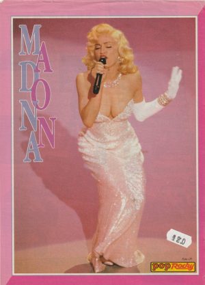 Madonna teen magazine pinup clipping full body white dress stage vintage pix