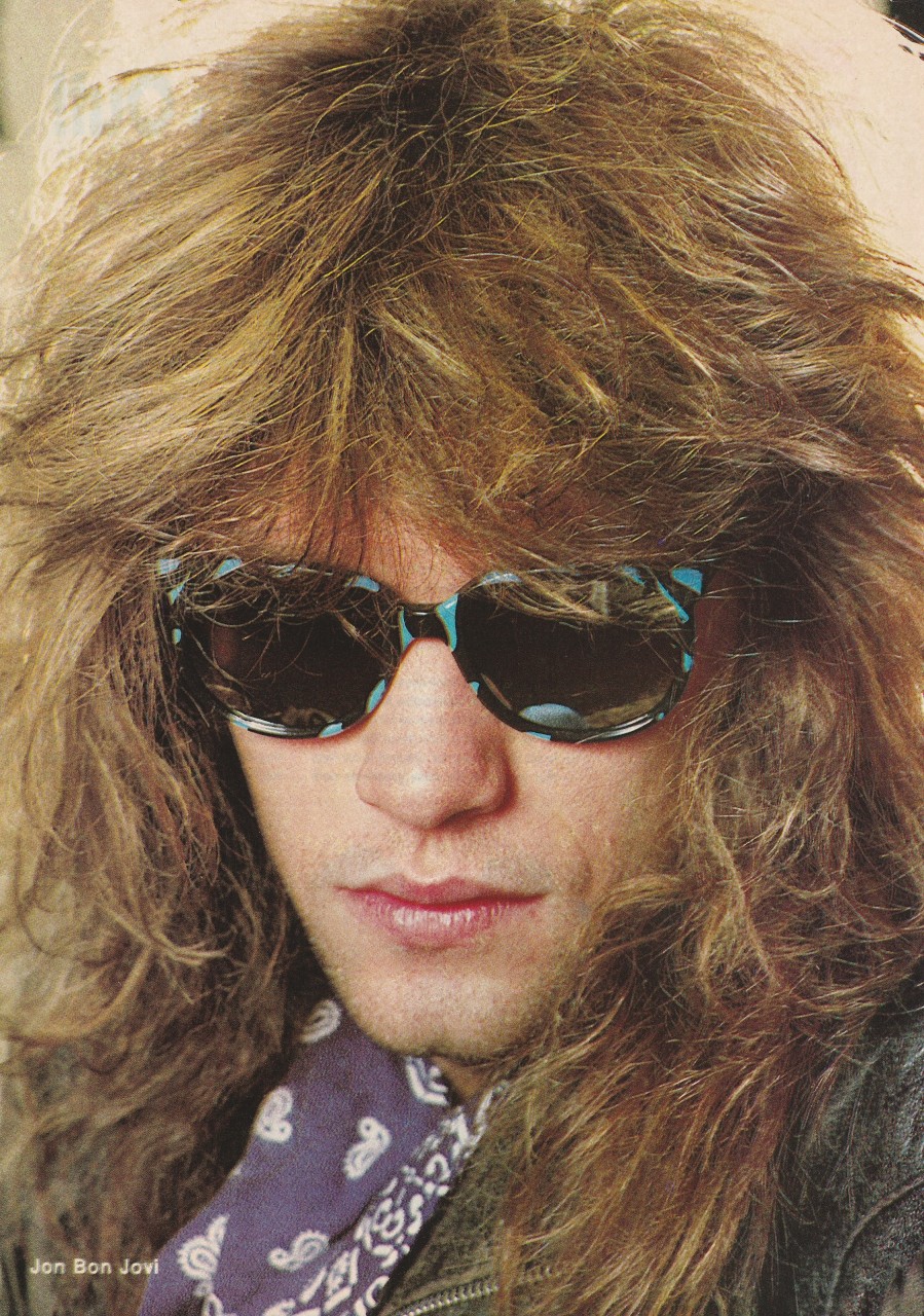 Jon Bon Jovi Guns N Roses teen magazine pinup clipping sun glasses Teen Beat Pix
