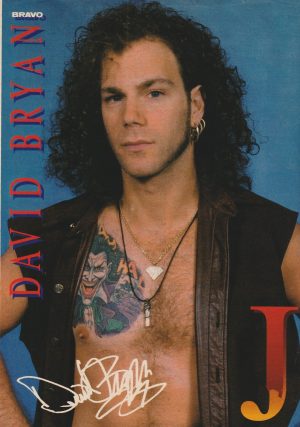 David Bryan Jon Bon Jovi een magazine pinup clipping Bravo open shirt chest pix