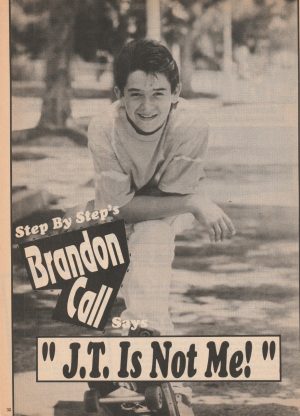 Brandon Call teen magazine pinup clipping Step by Step skateboard 90’s pix