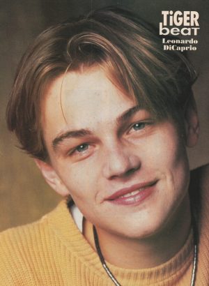Leonardo Dicaprio teen magazine pinup clipping yellow shirt 16 mag teen idols