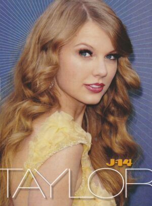 Taylor Swift teen magazine pinup clipping lips yellow dress J-14 Pix singer tour
