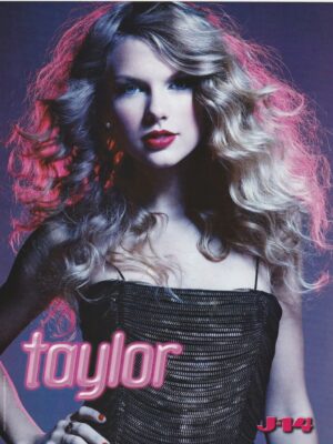Taylor Swift Justin Bieber teen magazine pinup clipping J-14 Pix singer glowing