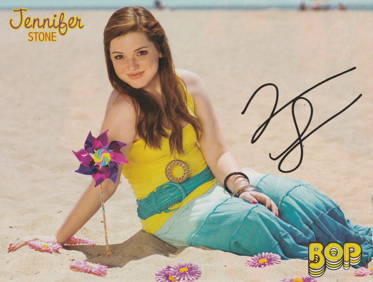 Nathan Kress Jennifer Stone teen magazine pinup clipping beach Bop child star - Image 2