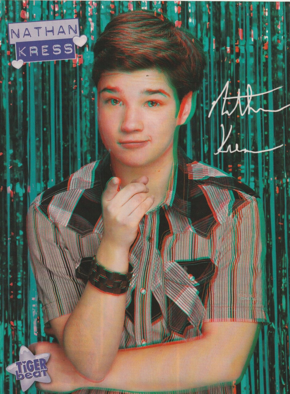 Nathan Kress teen magazine pinup clipping iCarly Tiger Beat child star Disney