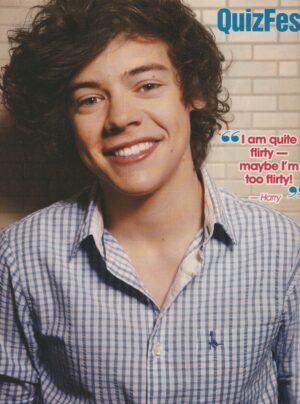 Harry Styles One Direction teen magazine pinup clipping boy band young boy Pix