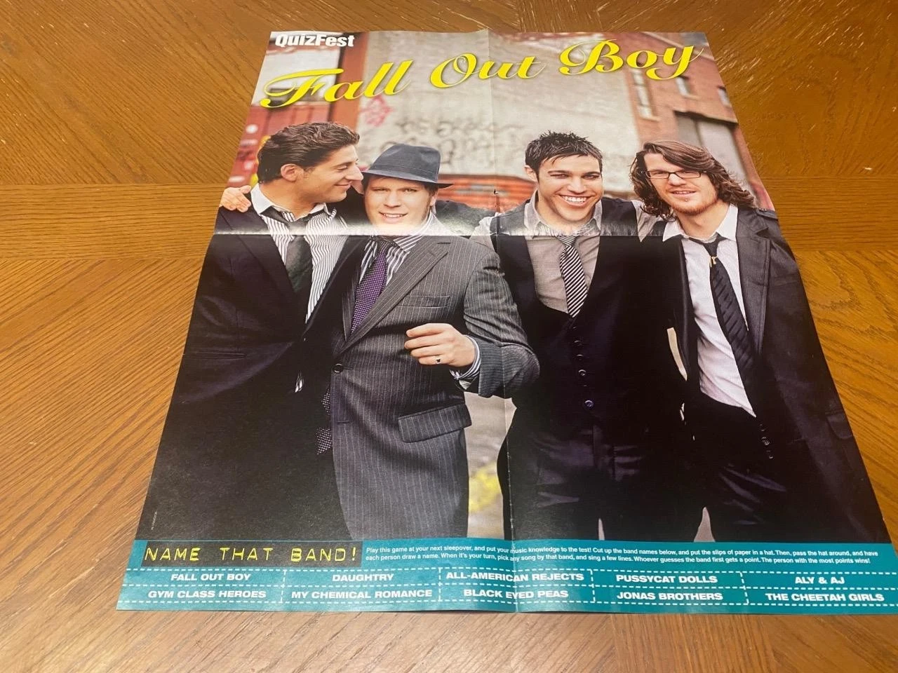 Fall Out Boy Ashley Tisdale teen magazine poster clipping suits Quizfest rock