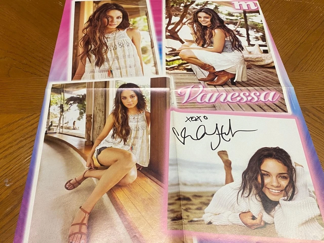 Miley Cyrus Vanessa Hudgens teen magazine poster clipping barefoot sand beach