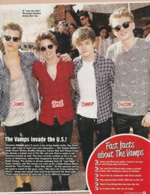 The Vamps teen magazine pinup clipping J-14 Pix singers Vintage rock band